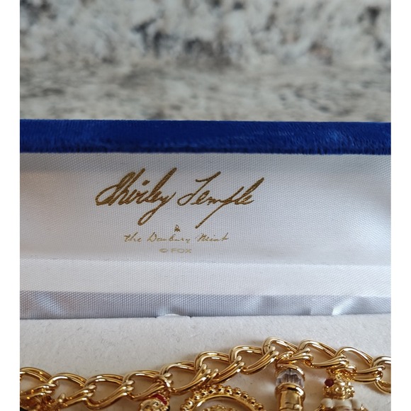 Danbury Mint Shirley Temple Charm Bracelet Womens 7.5 Gold Tone Enamel Boxed - Picture 5 of 9